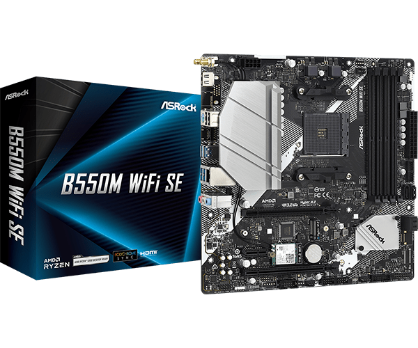 ASRock B550M WiFi SE AMD Socket AM4 Motherboard | 90 - MXBMZ0 - A0UAYZ - Vektra Computers LLC ASRock B550M WiFi SE AMD Socket AM4 Motherboard | 90 - MXBMZ0 - A0UAYZ - Vektra Computers LLC